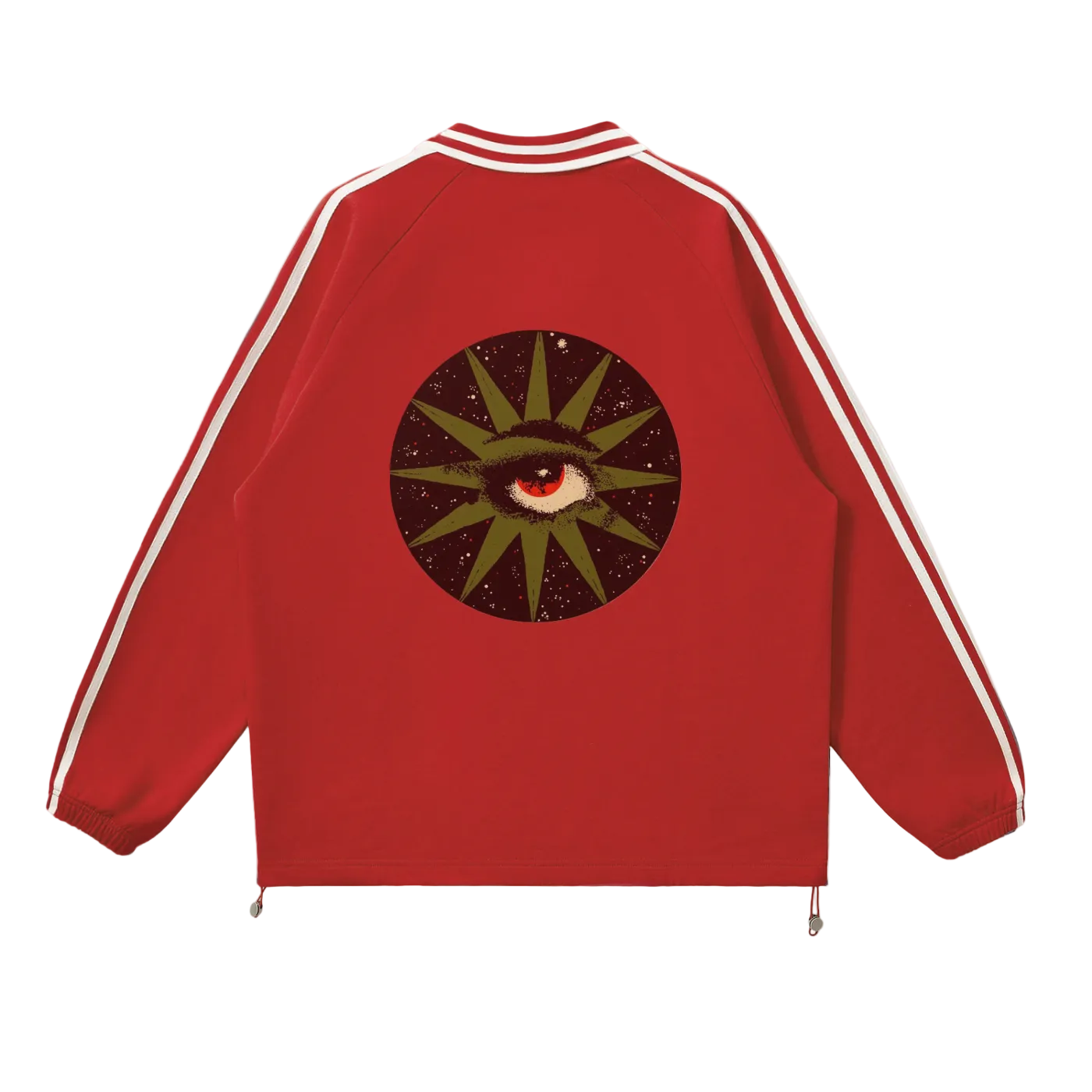Contrast Striped Lapel Collar Sweatshirt